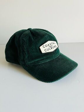 Coastal Culture Corduroy Baseball Cap Adjustable Forest Green